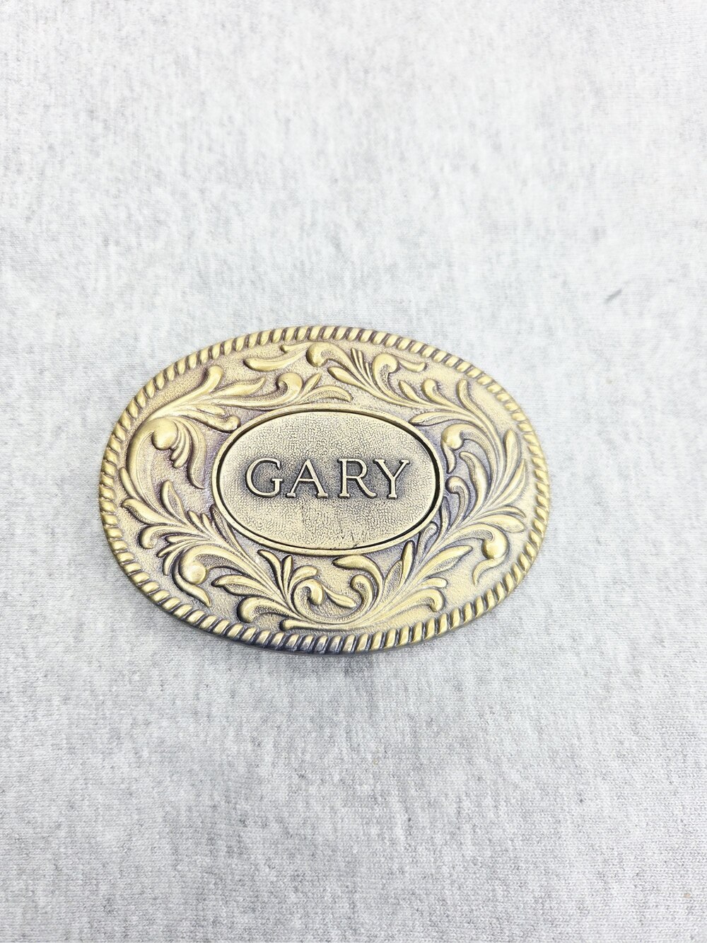1977 Kinney Co Gary Solid Brass Name Belt Buckle